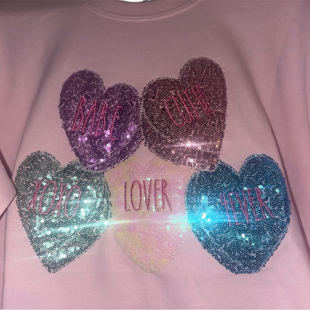 NWT Conversation Candy Hearts Sweatshirt - Picture 4 of 4